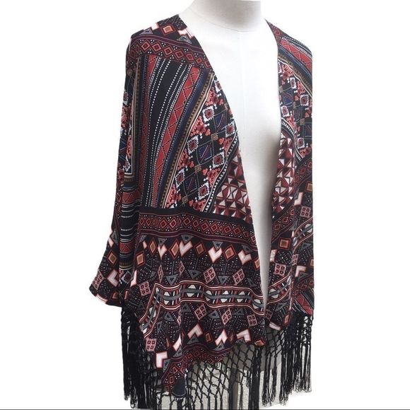NWT Harper & Liv Marrakech Fringe Kimono. - Picture 1 of 12